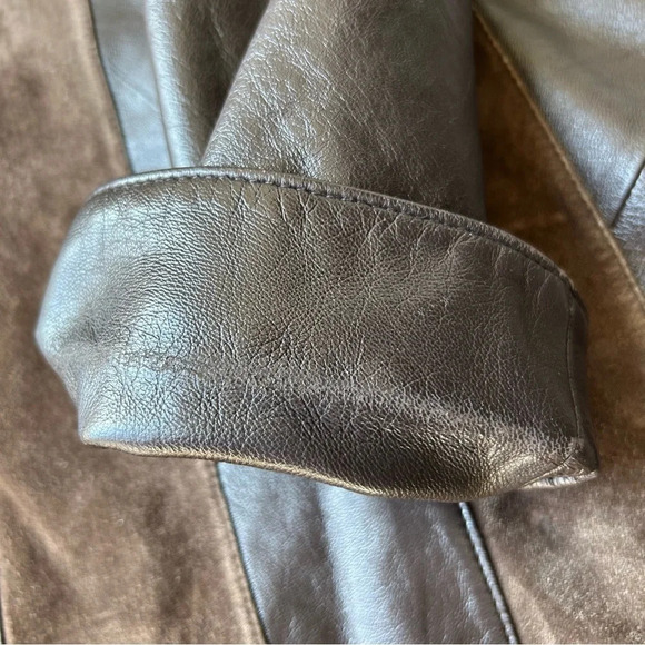 Vintage Coraggio Kollections Suede Smooth Leather Mixed Southwestern Coat - Picture 8 of 16